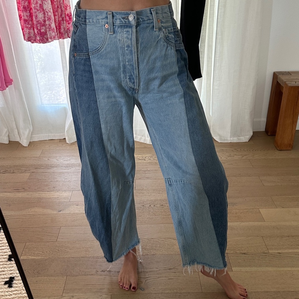 Citizens Of Humanity Horse Shoe Denim Two-Tone Blue Balloon Jeans